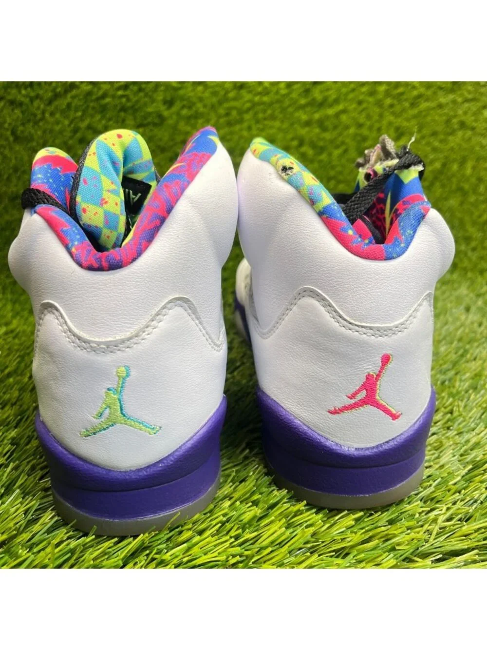 Nike Air Jordan 5 Retro GS Girls Size 6.5Y White Pink Basketball Shoes Sneakers